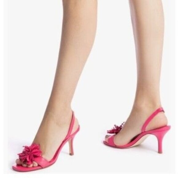 Larroude Shoes - 🆕LARROUDE Hibiscus Slingback Flower Sandal Shoes 8.5 Pink
